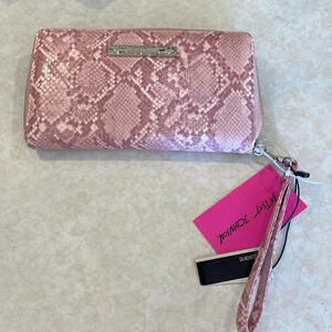 Betsy Johnson, wallet, Wristlet, Pink Python, NWT